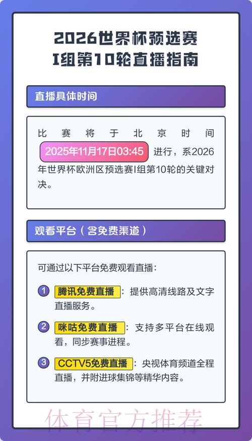 2026年世界杯官方正规直播渠道入口汇总